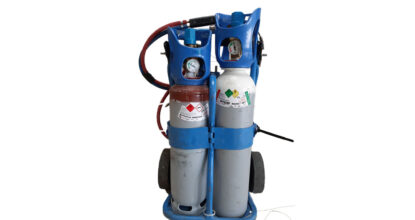 Chariot de bouteilles de gaz médicaux avec manomètres